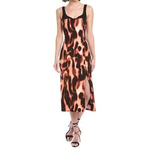RACHEL Rachel Roy Alessia Contrast Scuba Crepe Dress Leopard Smoke Sz L